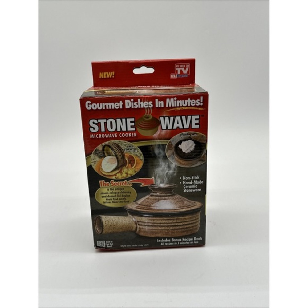 Stone Wave Microwave Cooker Ceramic Stoneware Gourmet Dishes Omelet Soup New Box